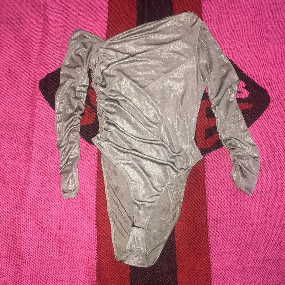 Zara silver of the shoulder bodysuit